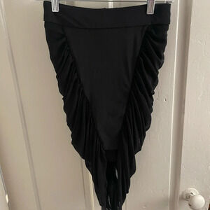 Bebe‎ Black Hi Low Ruffle Scrunch Skirt